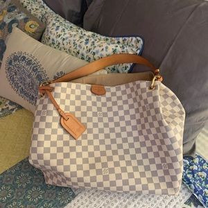 White Louis Vuitton hobo bag